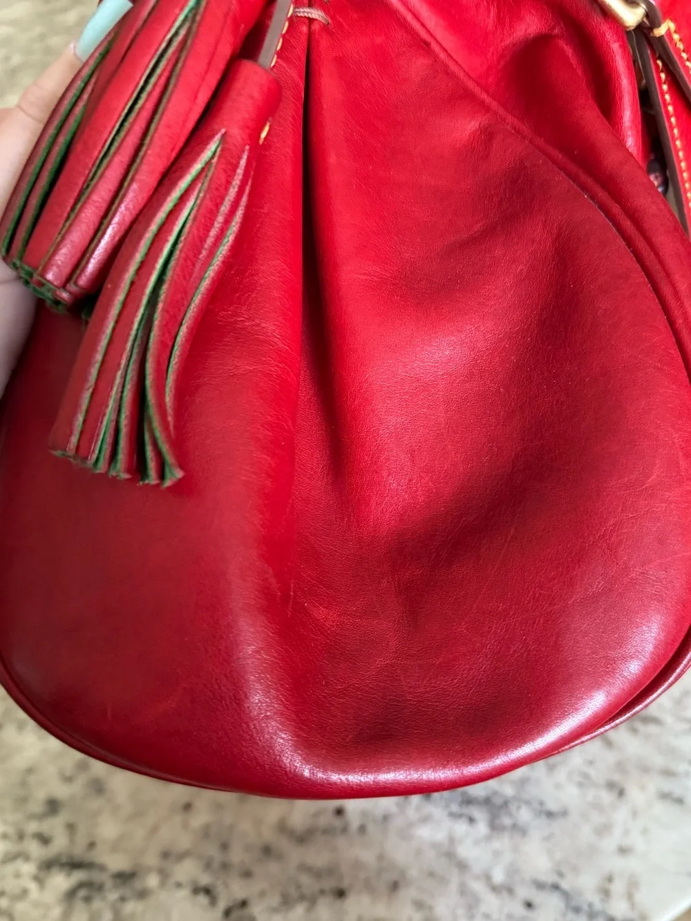 Dooney & Bourke Florentine Satchel Large Handbag Bright Red Leather
